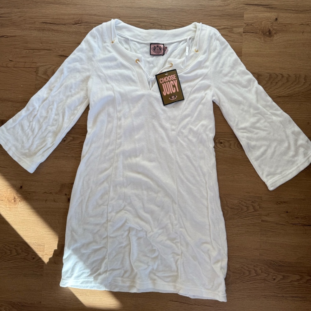 Juicy Couture Bell Sleeve Summer Terry Cloth Dress Size M Brand New With Tags